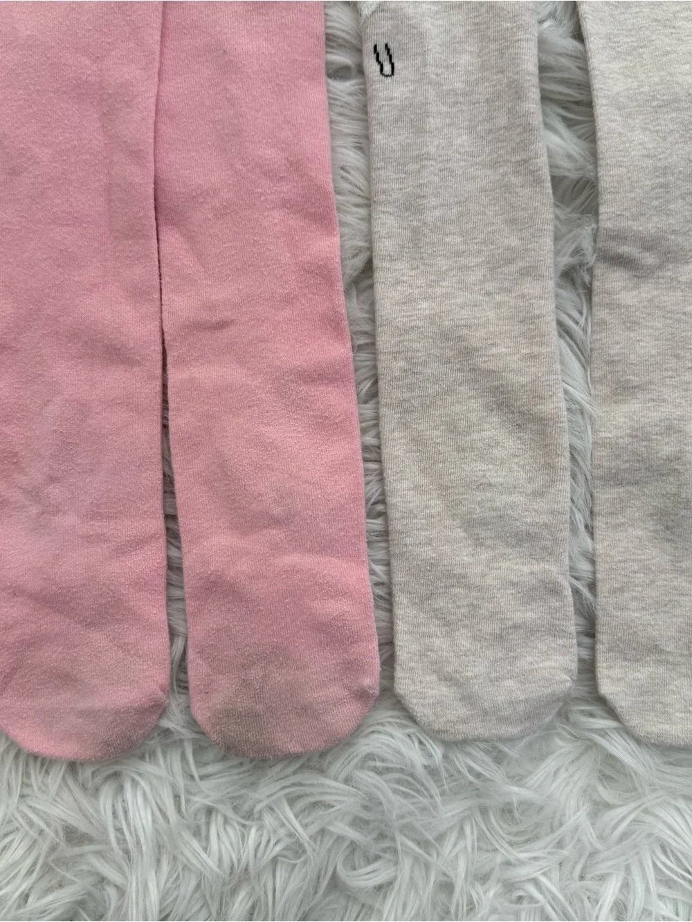 Cute Kids Unicorn and Cow Knee-High Socks - Pink & Cream (2 Pairs)